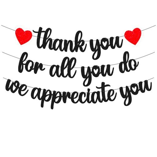 OKUSUN Thank You for All You Do We Appreciate You Banner Happy Friendsgiving Garland Decoration Thanksgiving Party Decor