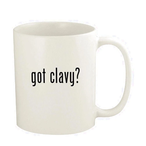 Knick Knack Gifts got clavy? - 11oz Ceramic White Coffee Mug, White
