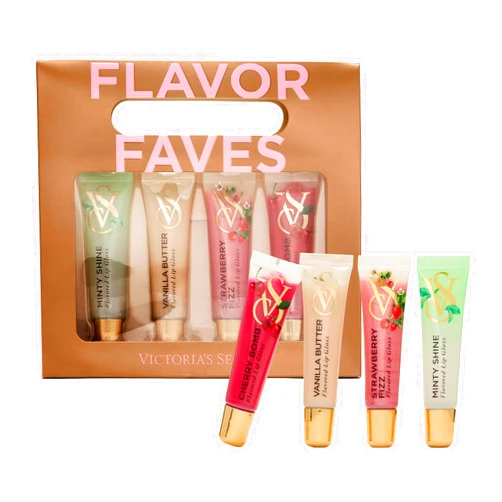 Victoria's Secret 4-Piece Flavor Favorites Lip Gloss Gift Set, Giftsets for women