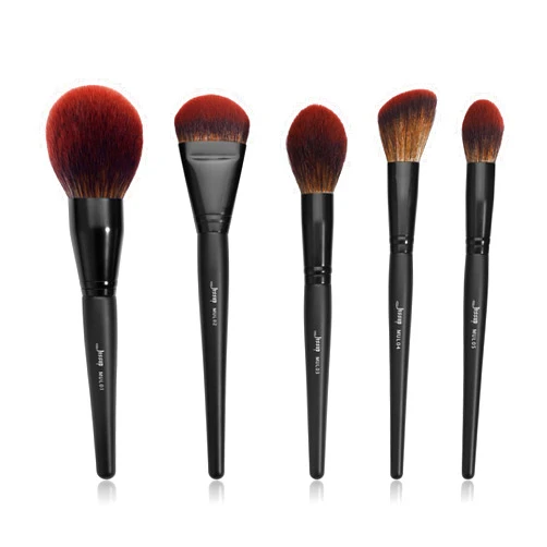 Jessup Large Face Makeup Brushes 5pcs, Premium Synthetic Foundation Powder Contour Blusher Highlighter Brush, Phantom Black T273