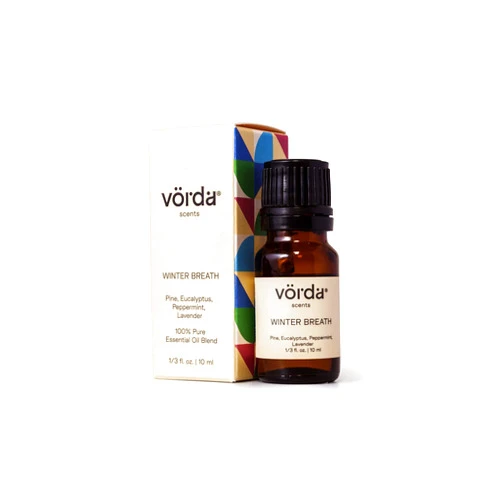 Vorda Winter Breath, 100% Pure Essential Oil Blend, Pine, Eucalyptus, Peppermint, Lavender, 1/3 fl oz