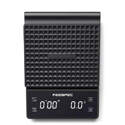 FEESPEC Coffee Scale with Timer, Digital Food Scale Weight Grams and Oz for Pour Over Coffee, Espresso, Drip Coffee, Baking, Cooking, 3kg/0.1g of Accuracy, Black