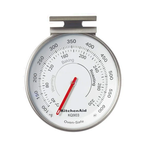 KitchenAid KQ903 3-in Analog Dial Oven/Appliance Thermometer, Oven Food Grill Chef Smoker Cooking Thermometer, TEMPERATURE RANGE: 100F to 600F, Stainless Steel