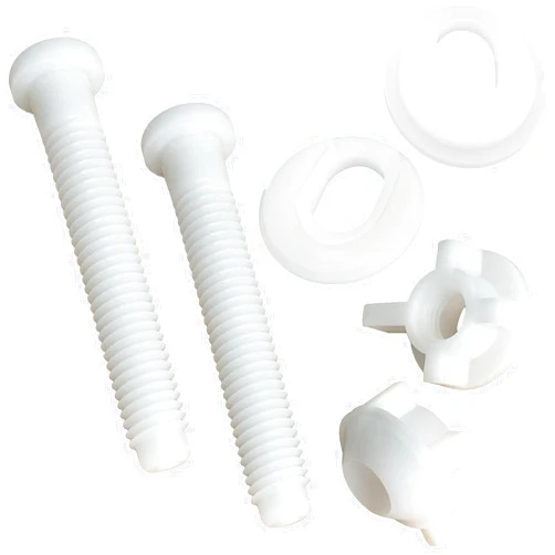 BOETOADG 2PCS Universal White Plastic Toilet Cover Screw Replacement Parts, Toilet Cover Hinge Bolts and Nuts, Replacement Parts for Top Mount Toilet Cover Hinge