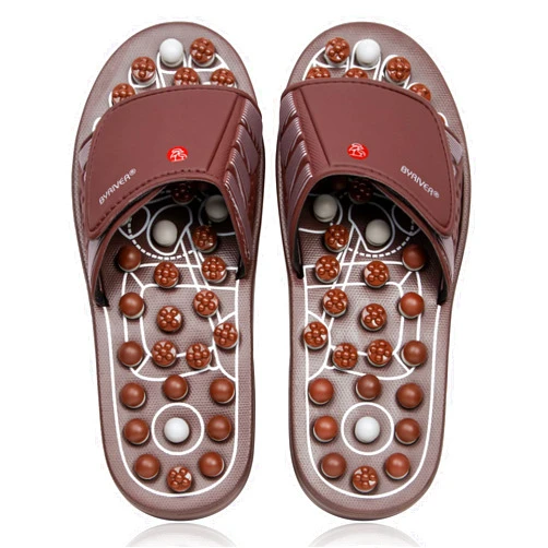 BYRIVER Acupressure Foot Massage Mat, Reflexology Tools, Spiky Ball Roller Therapy Sandals Shoes Slippers, Relief Muscle Fatigue, Sciatica, Heel, Lower Back Pain (03L)