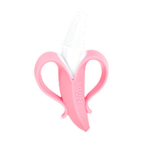 Nuby NanaNubs Banana Massaging Toothbrush - Baby Teething Toy - 3+ Months