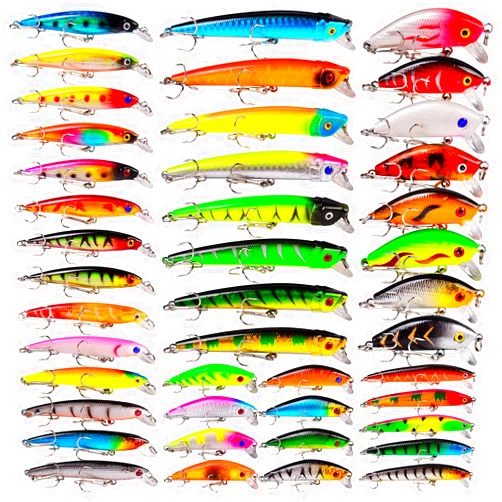 BAIKALBASS Bass Fishing Lures Kit Set Topwater Hard Baits Minnow Crankbait Pencil VIB Swimbait for Bass Pike Fit Saltwater and Freshwater