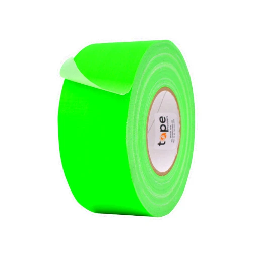 MAT Tape MAT Gaffer Tape Fluorescent Green Low Gloss Finish Film, 4 inch x 60 Feet, Residue Free, Non Reflective, Secure Cords to Stages, Great for Concerts or Trade Shows, Weddings, & Floor Marking