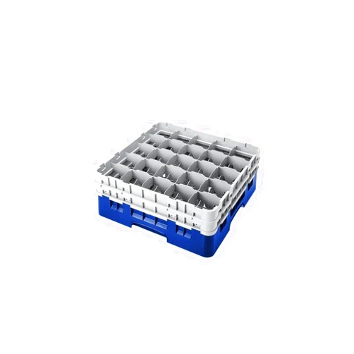 Cambro Camrack 25 Comp Full Size Glass Rack w/ 2 Extenders, Navy Blue - Case = 4
