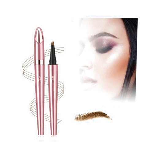 OYSMY 2024 New Magic Eyebrow Pencil, Upgraded 3D Waterproof Microblading Eyebrow Pencil Contouring Pen,Long-Lasting Natural Fine Stroke Eyebrow Pencil,4-Tipped Precise Brow Pen(Color:B-Light Brown)