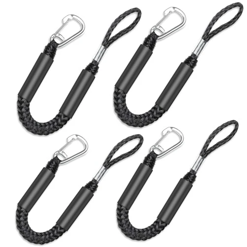 GANGXUN Mooring with 4FT 4pack Bungee Dock Line- Essential Accessories for Diverse Watercraft Built in Snubber, Kayak, Watercraft, SeaDoo, Jet Ski, Pontoon, Canoe, Power Boat