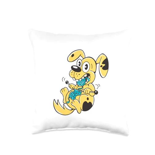 Bäume Meditieren, lustige Sprüche Colourful Dog Knitted with Wool Graphic for Men, Women, Children Throw Pillow, 16x16, Multicolor