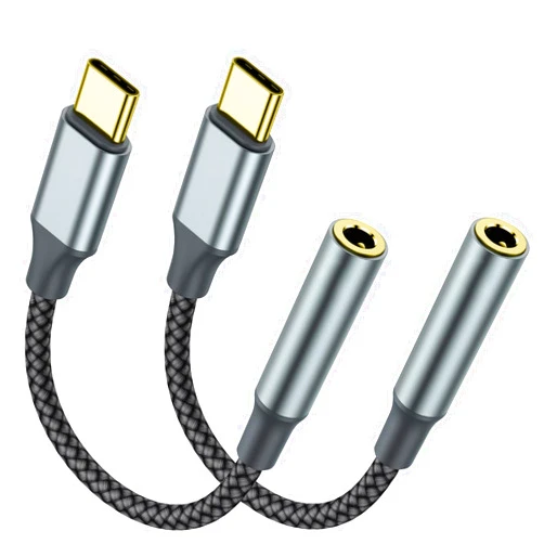 TIPSEAN USB C to 3.5mm Headphone Jack Adapter(2 Pack), USB-C to Aux Audio Dongle Cable for iPhone 16 Pro Max/16 Pro, 15 Pro Max/15 Pro/15 Plus, Galaxy S23-S21 Ultra, Pixel, iPad Pro, MacBook (Black)