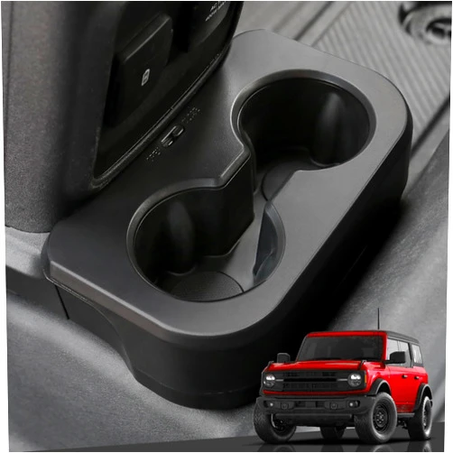 Mabett Upgrade Removable Rear Dual Cup Holder for Ford Bronco 2021 2022 2023 2024 2/4 Door Bronco Accessories（Not for Bronco Sport