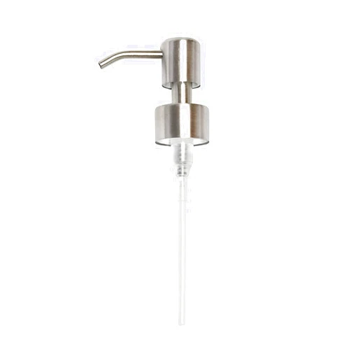 Medsuo Reusable Soap Dispenser Pump Head 304 Stainless Steel Brushed Finish Pump Head 28/400 (26 mm - 28mm) Neck Size Replacement for Kitchen Bathroom (Silver)