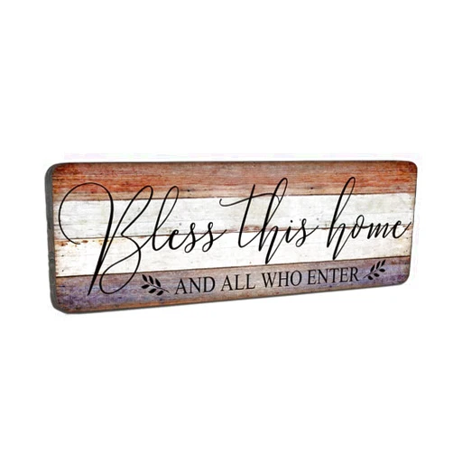 SAC SMARTEN ARTS Farmhouse Family Wall Decor Rustic Wood Hanging Wall Art - Bless This Home And All Who Enter - Family Signs for Home Decor Inspirational Quotes for Hallway, Kitchen, Living Room 16