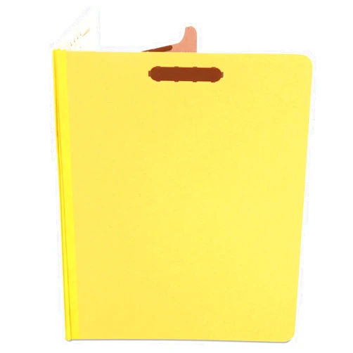 Universal UNV10204 Bright Colored Pressboard Classification Folders - Letter, Yellow (10/Box)