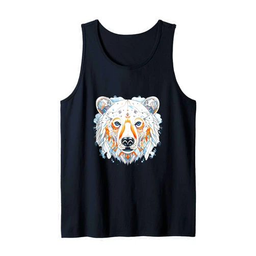 Eisbären Tier Arktis Geschenkidee Eisbär Polygon Art Tank Top