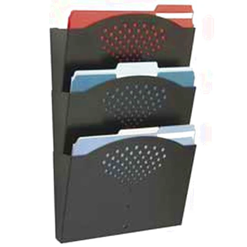 Safco Products Company SAF3172BL Wall Pockets- Steel- 12in.x3-.25in.x17-.25in.- 3 Count- Black by Safco