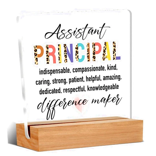 WEZADUK Assistant Principal Gifts for Women Men, Assistant Principal Appreciation Gifts Back to School, Unique Office Decorative Signs Plaque for Desk