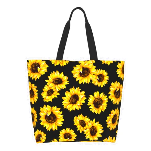 GVGOAGL Sunflower Tote Bag For Women, Waterproof Shoulder Bags Big Reusable Grocery Handbag For Shopping Picnic Work Beach