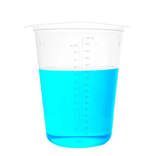 CryoKing 25Pcs Plastic Beaker, 800ml Triangular Lab Measuring Cup, 27.05oz Clear Liquid Container With Scale Line, Triangular Beakers for Labotatory Scientific Experiment, Household Mixing