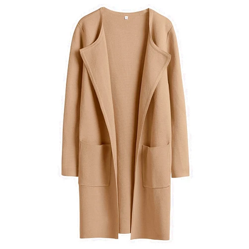 ANRABESS Women's Open Front Knit Lightweight Cardigan Casual Long Coatigan Sweater Lady Jacket Coat 2024 Fall Outerwear
