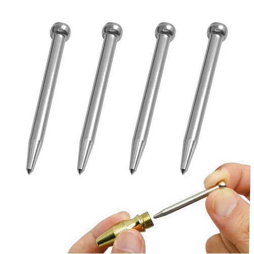 POQOD Replacement Automatic Center Punch tip for Metal, Compatible with Adjustable Impact Spring Loaded Center Punch Tool, Spring Punch, Center Punch Spring Loaded, Auto Center Punch, 4 PCS