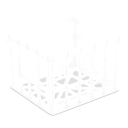 Sterilite Storage Crate, Stackable Plastic Bin Open Basket with Handles, Organize Home, Garage, Office, School, White, 6-Pack
