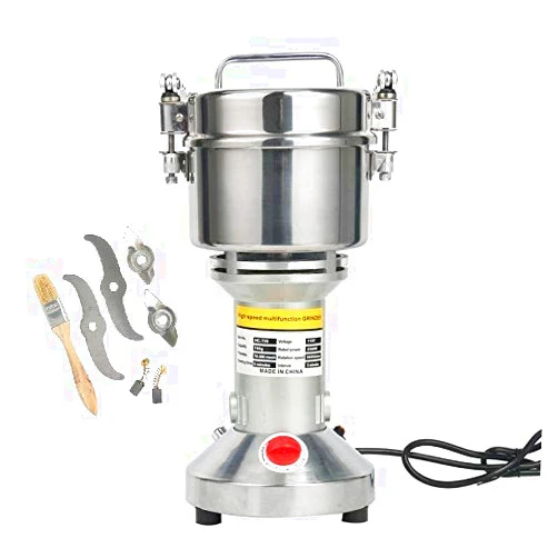 YaeTek 110V Grain Mill Grinder 700 gr | Stainless Steel Pulverizer Dry Grinder, Commercial Grade | Grind Grain, Roots, Flour, Kernel, E-gelation
