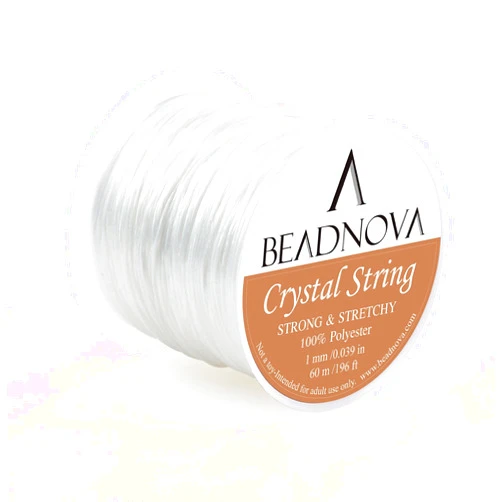 BEADNOVA 1mm Elastic Stretch Crystal String Cord for Jewelry Making Bracelet Beading Thread 60m/roll (Clear White)
