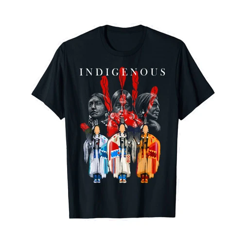 Native American Indigenous Red Indian Blood Native American Indigenous Red Hand Indian Blood Themed T-Shirt