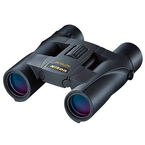 Nikon ACULON A30 10x25 Black Binocular | Dual hinge design, Fully multi-coated lightweight Binocular, Smooth Central Focus Knob | Official Nikon USA Model