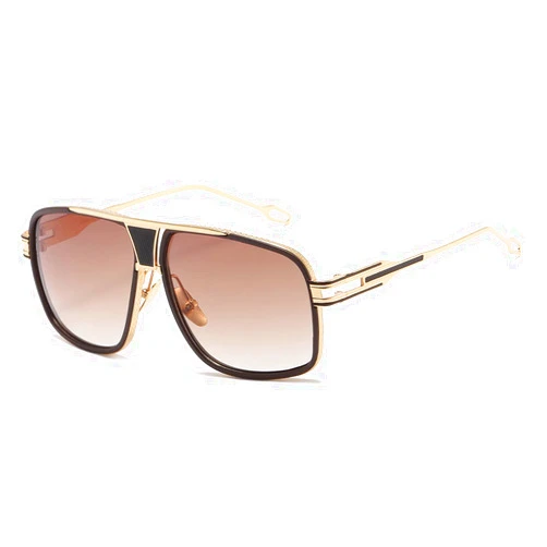 AEVOGUE Sunglasses For Men Goggle Alloy Big Frame Metal Punk Style Shield AE0336