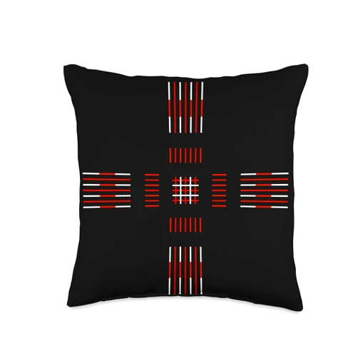 Classic Minimal Decorative Retro Pattern Design Colorful Abstract Vintage Style Retro Cross Pattern Design Throw Pillow, 16x16, Multicolor
