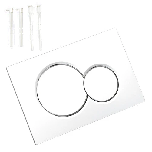 Hansengroe Stylish Dual Button Flush Plate Compatible with Geberit 115.770.46.6 Actuator Plate, Hidden Toilet Frame Use for Concealed Cistern UP300 / UP320 / UP720 (Matte Chrome)