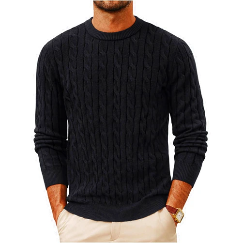 PJ PAUL JONES Mens Sweaters Casual Cable Knit Pullover Sweater Crewneck Twist Sweaters