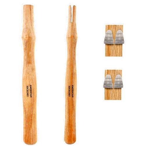 Cuitáxi 2 pack Wood Sledge hammer handle replacement for 2, 3 and 4 lb Complete Set with Wooden and Steel Wedges - Wood replacement ball pien hammer handle - Wood tool handle - Wooden handle hammers in bulk