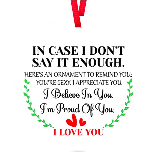 Heigebi I Love You Gifts for Him Her 2025 Christmas Ornament for Loved Boyfriend Girlfriend Romantic Gift Christmas Tree Ceramic Anniversary Keepsake Hanging Ornaments for Couple Wife Husband