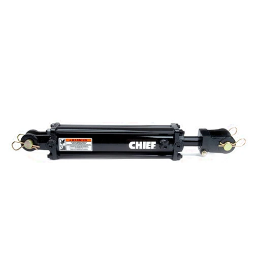 Chief TC3 Tie-Rod Cylinder for Double Acting - Double Acting Hydraulic Cylinder, 2.5'' Bore, 18'' Stroke, 28.25'' Retract, 3000 PSI, 12790 lb Column Load, 1” pin Diameter, SAE 8 Port Size, 29.81 lb