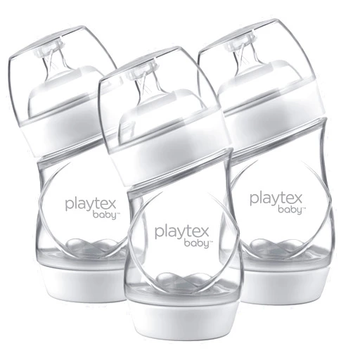 Playtex Baby VentAire Complete Tummy Comfort Baby Bottles, Anti-Colic & Anti-Reflux, Clear, 6 Oz, 3 Count