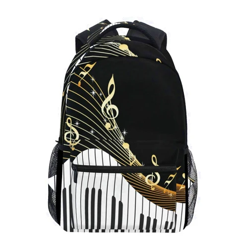 AUUXVA Piano Keyboard Music Note Backpack College School Book Shoulder Bag Travel Daypack for Boys Girls Man Woman