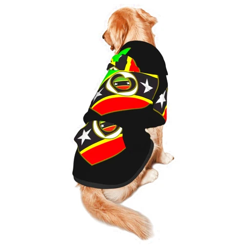 SEOCKA Saint Kitts and Nevis Flag Dog Hoodie Sweatshirts Pet Pullover Streetwear Dog Warm Clothes Winter Coat Hooded Pet Apparel Outfit with Pocket for Medium Large Dogs Medium