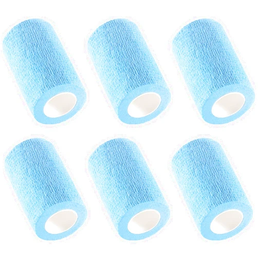 IndigoCase 6-Pack Self Adhesive Bandage Wrap 3Inch x 5 Yards, Elastic Athletic Tape, Tattoo Grip Tape, Non Woven Medical Tape for First Aid, Sports, Wrist, Ankle, Vet Wrap for Pets (SkyBlue)