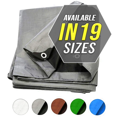 Trademark Supplies Tarp Cover Silver / Black Heavy Duty Thick Material, Waterproof, Great for Tarpaulin Canopy Tent, Boat, RV or Pool Cover!!!