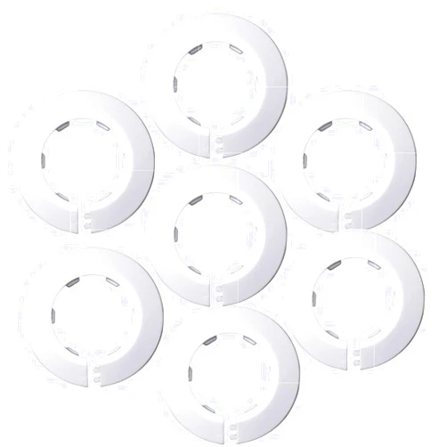LOGRRMTH 7pcs Water Pipe Cover,1.57 Inch / 40 mm Wall Flange White Water Pipe Escutcheon, PP Plastic Radiator Escutcheon Drain Line Cover Collar for Water Pipe Tube Decoration (40mm)