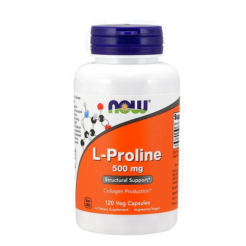 Now Foods L-Proline 500mg, Veg-Capsules, 120-Count (Pack of 2)