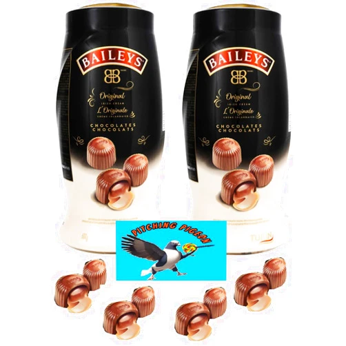 PITCHING PIGEON Baileys Original Irish Cream Turin Milk Chocolate Truffles Christmas Holiday Candy 100 Count 35.2oz | Great for Stocking Stuffer Gifts | Includes PITCHING PIGEON Brand Magnet