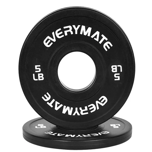 EVERYMATE Black Change Weight Plates 1.25LB 2.5LB 5LB Set Fractional Plate Olympic Bumper Plates for Cross Training Bumper Weight Plates Steel Insert Strength Training Weight Plates