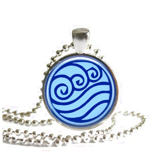 The Spider's Parlor Avatar The Last Airbender 1 Inch Pendant 24 Inch Stainless Steel Ball Chain Necklace Handmade Anime Cosplay Jewelry Unisex Fan Gift